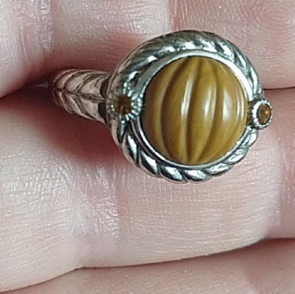 Judith ripka jasper and citrine sterling silver 925 ring